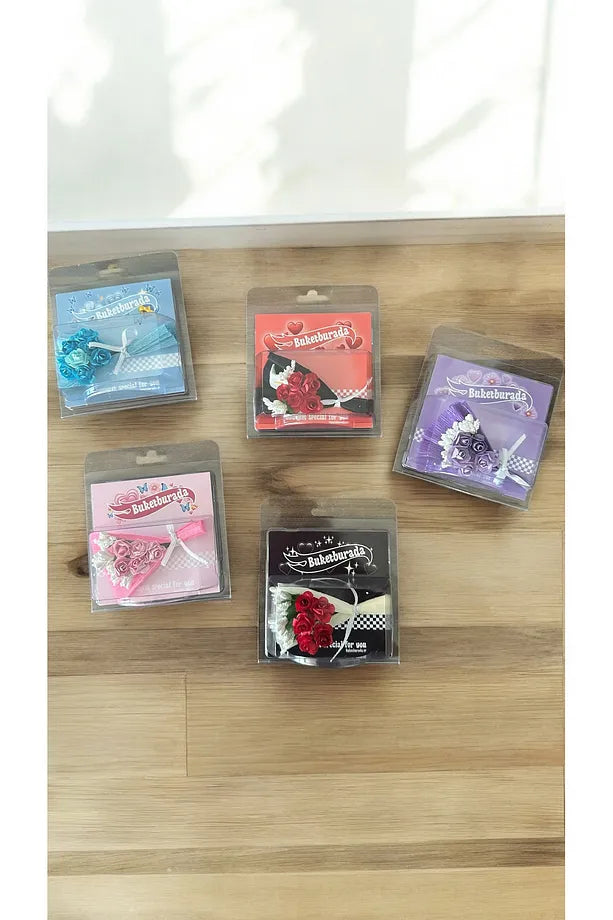 Pembe Mini Buket Hot Flowers Gül Kutusu Sevgiliye Hediye